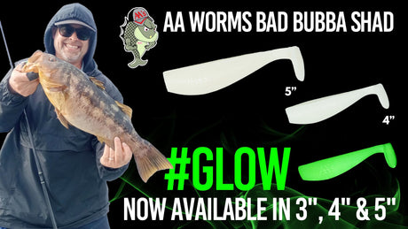 AA BAD BUBBA SHAD #GLOW — New Sizes Available