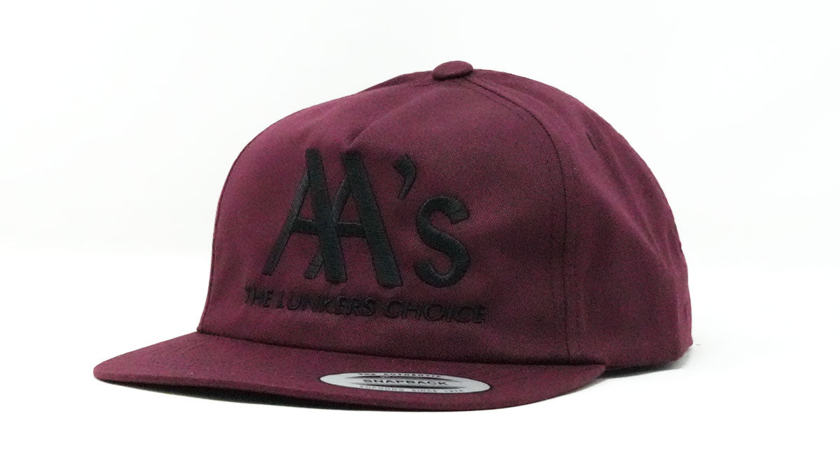AA Unstructured 5-Panel Snapback Maroon