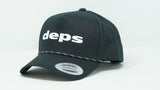 Retro 5-Panel Snapback with Braided Rope deps Black