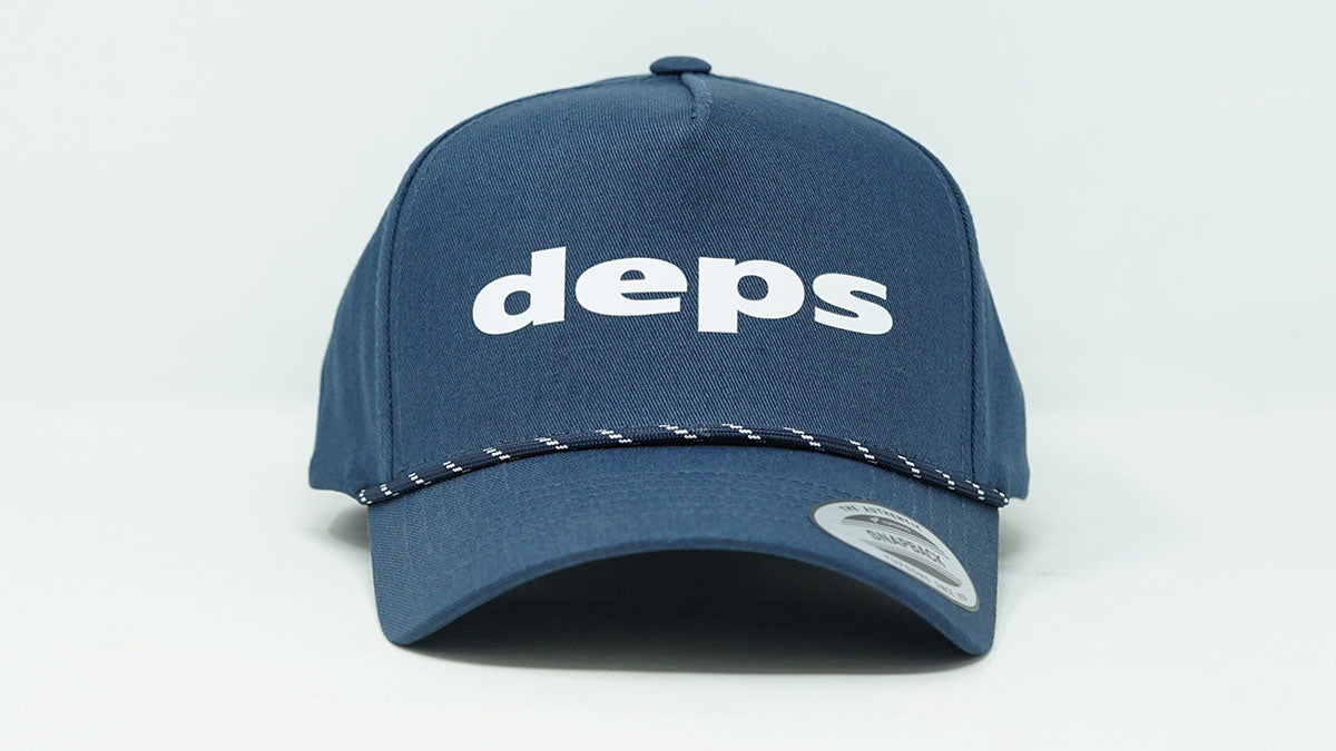 Retro 5-Panel Snapback with Braided Rope deps Navy