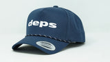 Retro 5-Panel Snapback with Braided Rope deps Navy