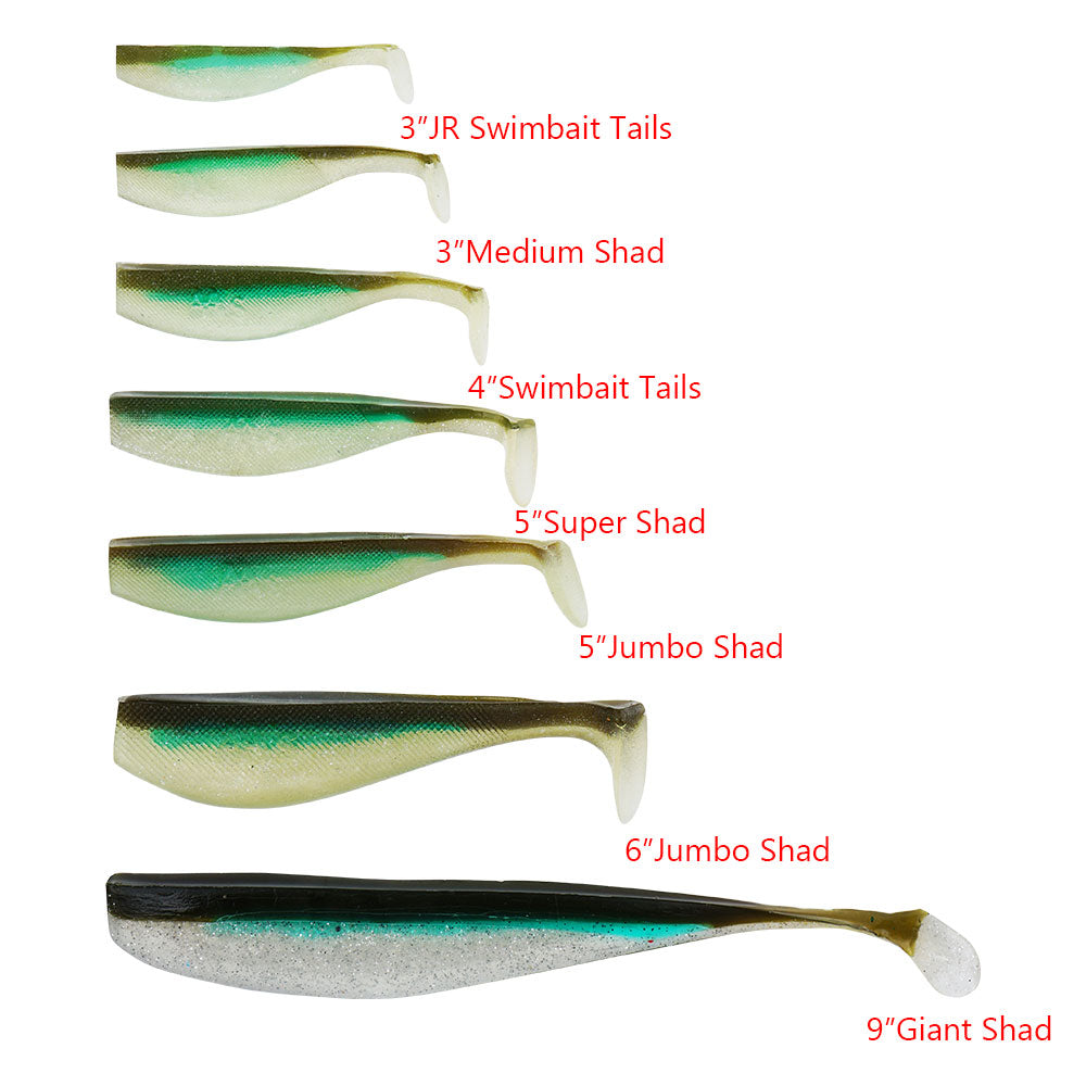 Shad-Tails #209 Pearl White – AA Worms - The Lunker's Choice